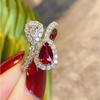 Französischer Retro Rubin Edelstein Offener Ring für Damen - Elegantes Nischen Design, Hochwertiger Schmuck