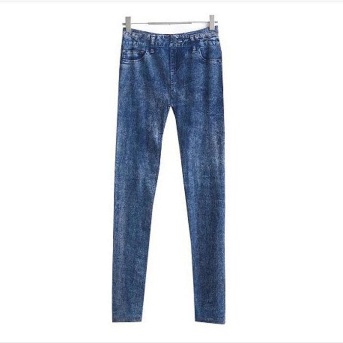Korean Style Elastic Slim-Fit Women's Jeggings - Spring/Autumn Nine-Point Length