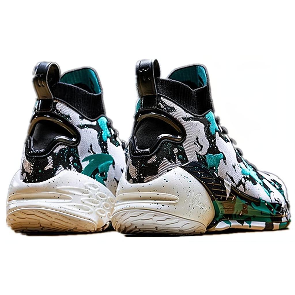 Anta KT4 Still Water Mismatched Trendy Cushioning Slip Resistant High top Basketball Shoes Men's Black White Green 11841101-16