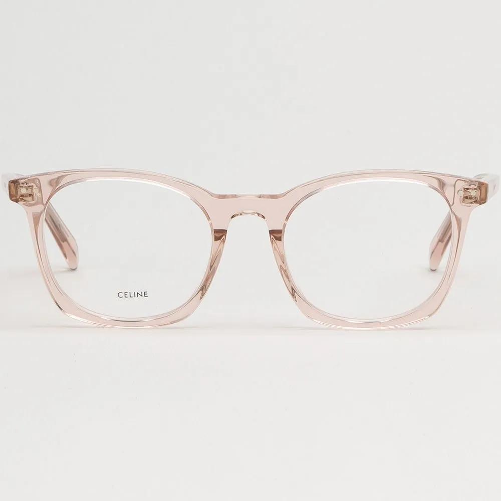 Celine Eyeglass Frame CL50058I 074 Transparent Pink Square Horn-rimmed Frame
