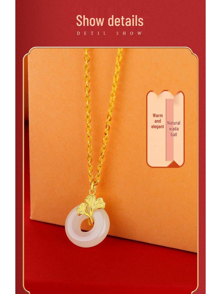 Sterling Silver Jade Safety Buckle Necklace - Three Lives Lucky Pendant, 2023 New Year & Christmas Gift