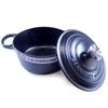 Le Creuset Pot Cocotte Ronde Black 00 Creuset/Le Two-handed 21177-18cm (Silver Knob) [Item]