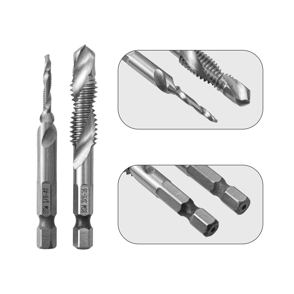 High-Speed Steel Hex Shank Spiral Drill & Taper Tap (Inch/Metric)