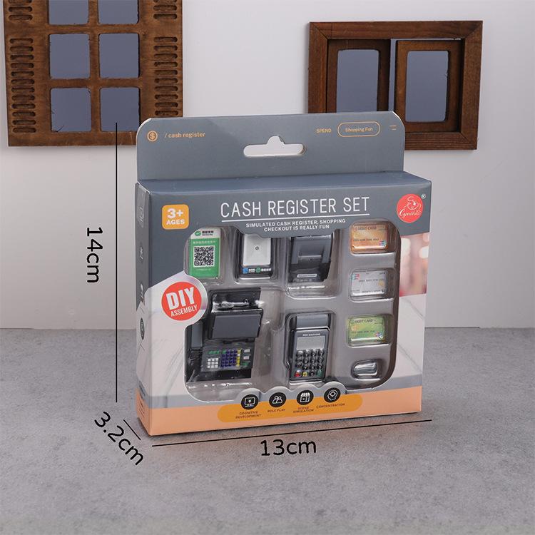 Miniature Cash Register POS Supermarket Scene Playset for Kids