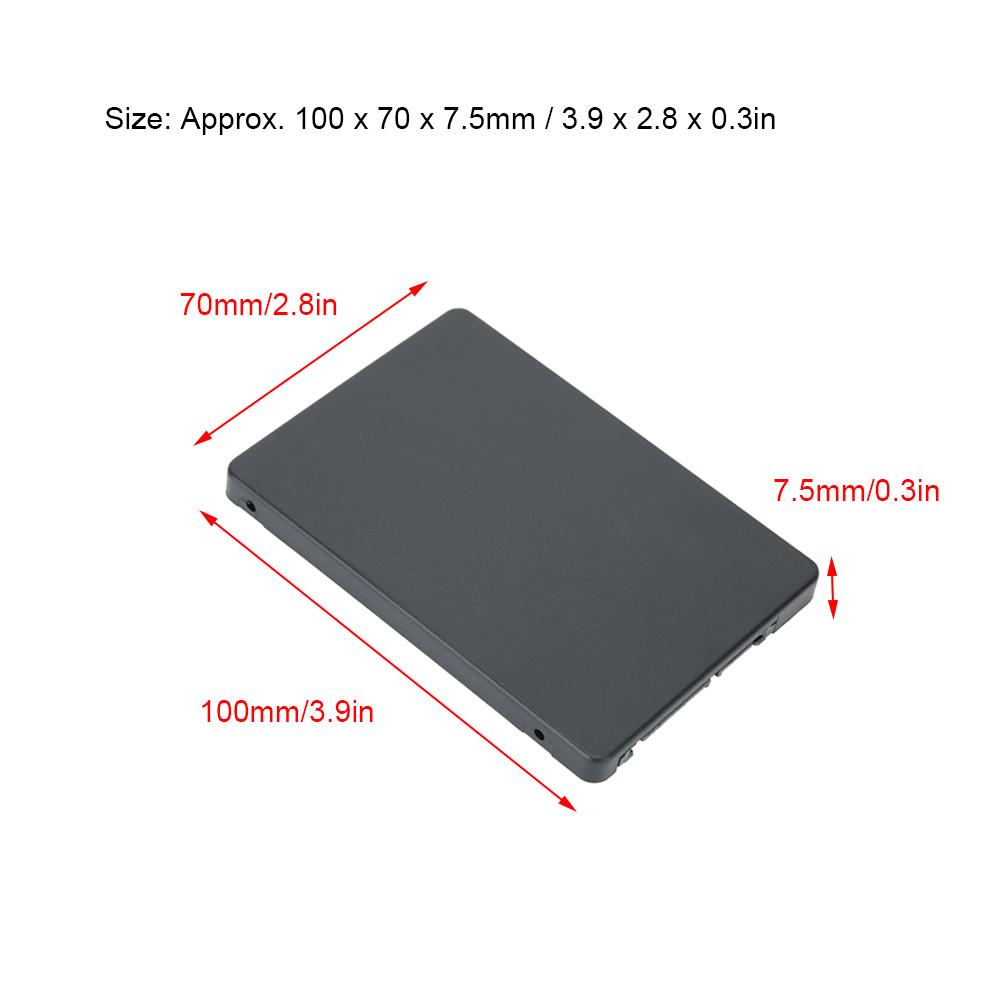 Hard Disk Box Black ABS SSD 2 in 1 M.2 B Key MSATA to SATA 3.0 Computer Accessories (Not Inclube Hard Disk)