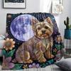 Retro Purple Flower Animal Print Flannel Blanket,High Quality Comfortable for All Seasons,Home Decor,Warmth and Comfort,Perfect for Christmas Gifts