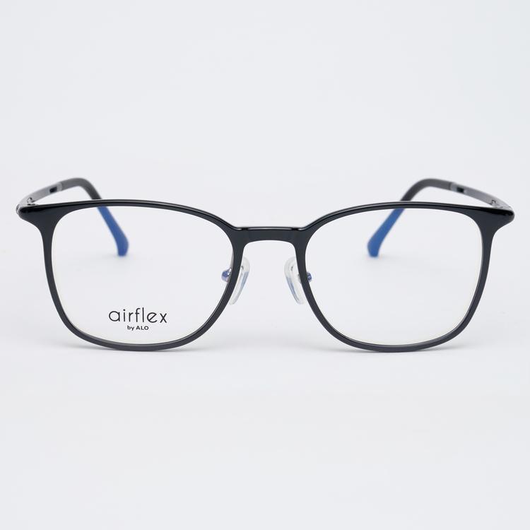 Alloaiweeo [Air Flex] Al6404 0909G Airflex Ultra-Lightweight_Black Office Square Frame_Blue Light Lens Selection