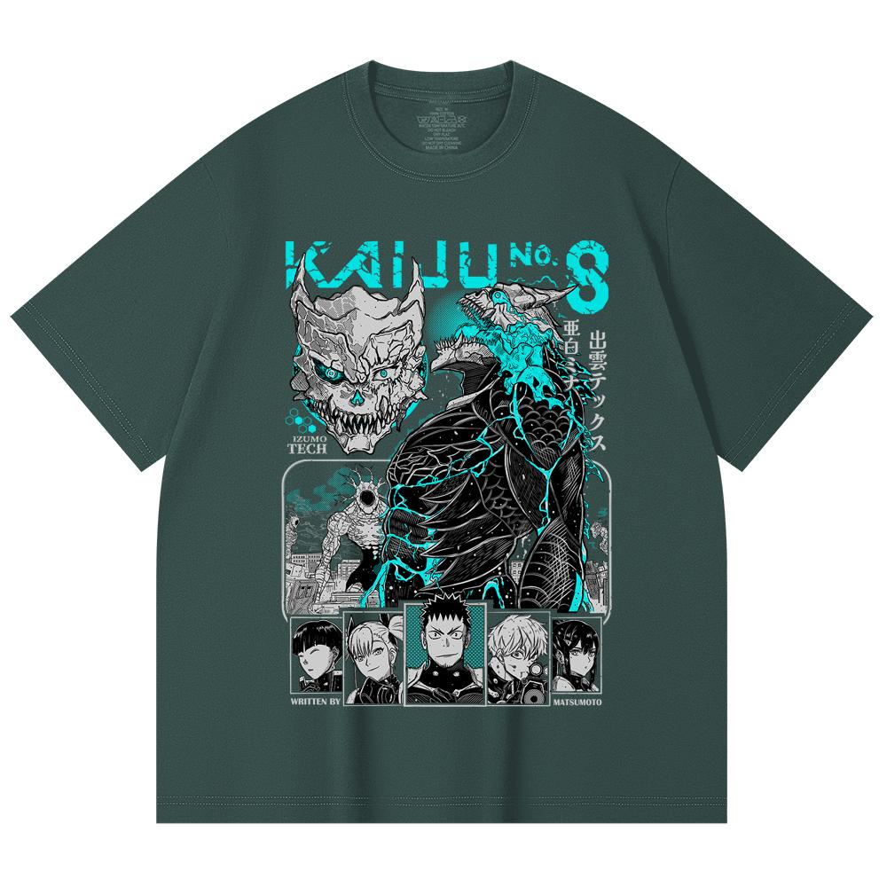 230 Gsm 100% Cotton Kaiju No 8 V1 Print Unisex Heavy Cotton T Shirt