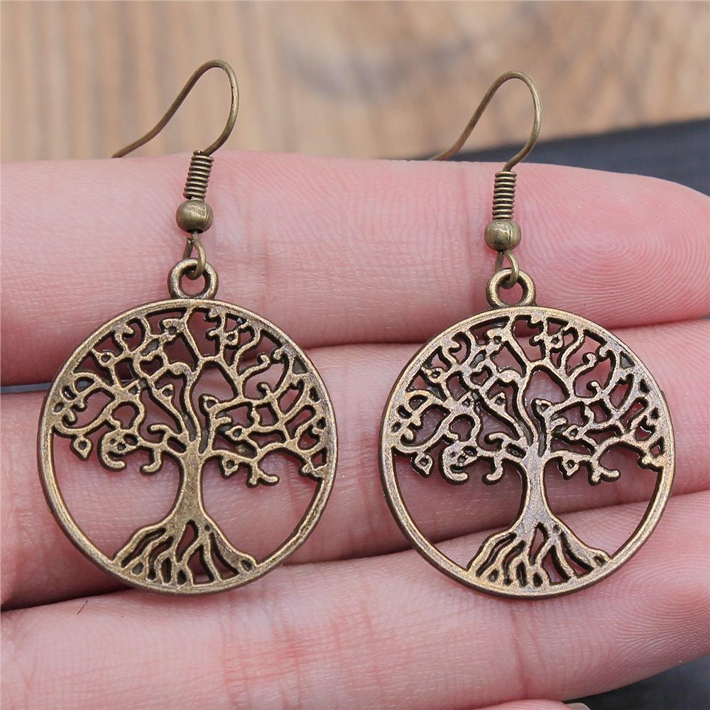 Drop Earrings Fashion 2 Colors Tree Of Life Pendant Earrings