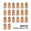 40pcs Key Bottle Opener Copper Color Skeleton Key Beer Opener with Personalized Sticker Cards Gift for Wedding Engagement Party