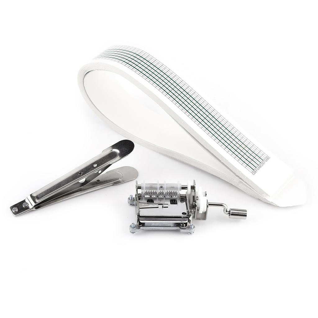 DIY Tune Hand Crank 15 Note Music Box Movement   Hole Puncher   20 Paper Tapes