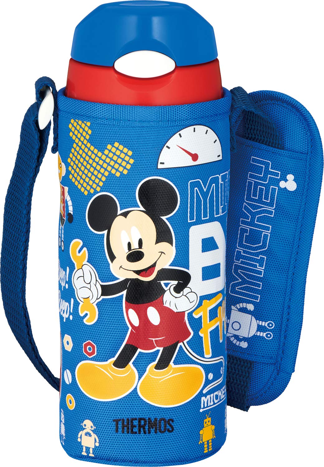 

Thermos Water Bottle Vacuum Insulated Straw Bottle 400ml Mickey Blue Red Cold Storage Only FHL-402FDS BL-R