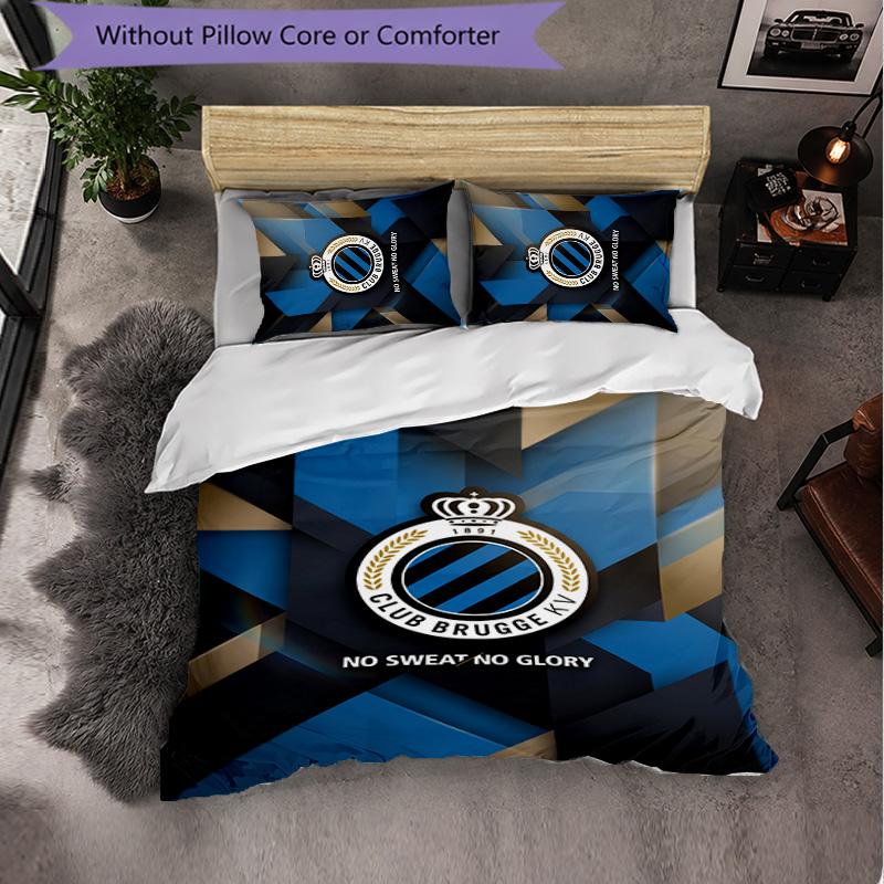 Club Brugge FC Themed Bedding 3Pcs Duvet Cover Set Decorative Bed Linen For Teen Room Home Decoration