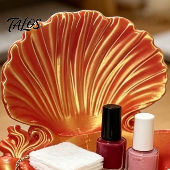 One-piece Molded Tray 3D Printed Shell Jewelry Tray, Decorative Desktop Storage Organizer for Dressing Trinket Dish Table, Opening Rings Earrings And