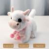 Electric Plush Dairy Cattle Toy Kids Walking Interactive Mooing Nodding Robot Scarf Cow Plushie Toy Toddlers Educational Simulation Animal Toy