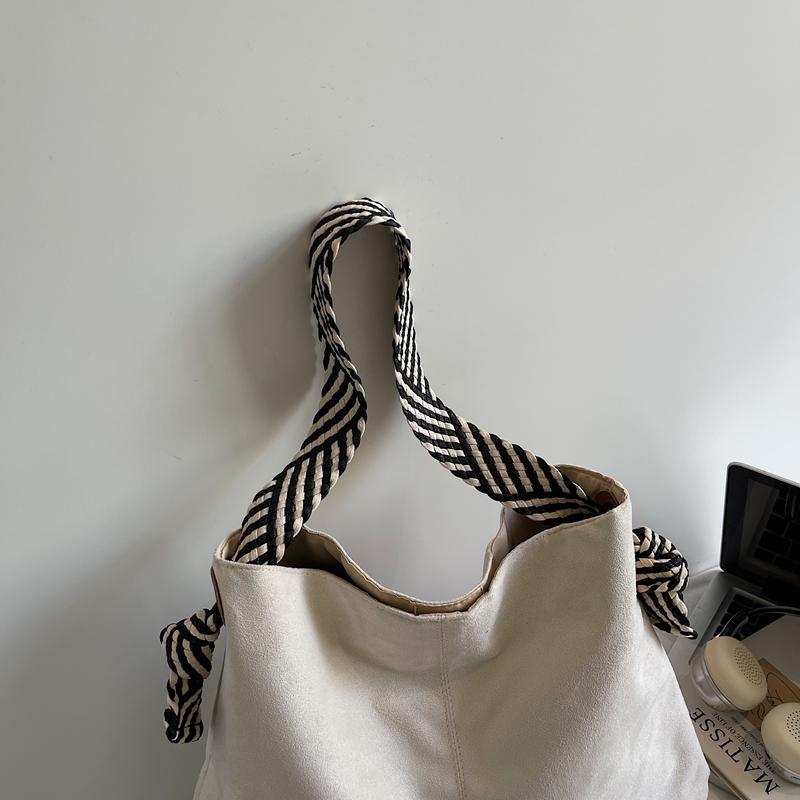 Suede Tote Bag Work Commuter Shoulder Bag Women's Large Capacity Underarm Bag