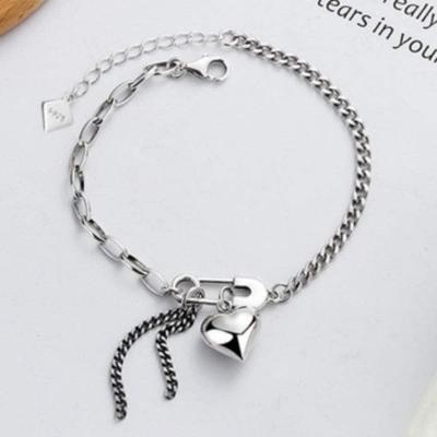 Chain Bracelet 925 Sterling Silver Fashion Accessory Heart