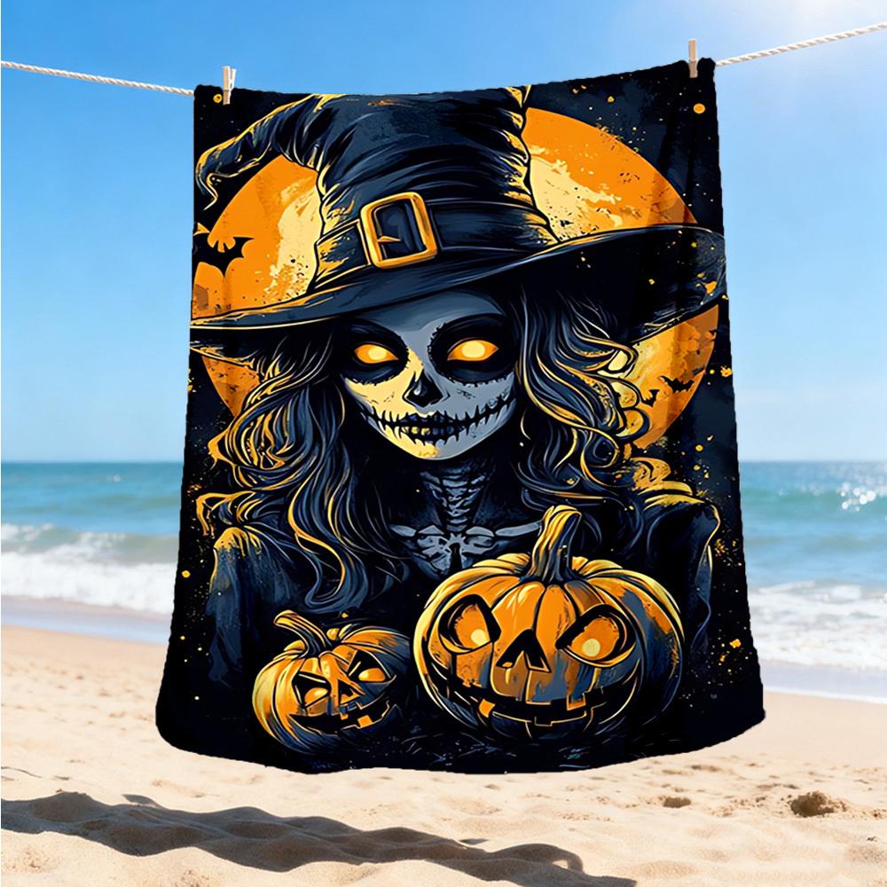 1 Stück Hexen-Print Decke Polyesterfaser, Leichter Flanell, Weich & Warm, Ganzjahresnutzung für Außenbereich, Camping Digitaldruck