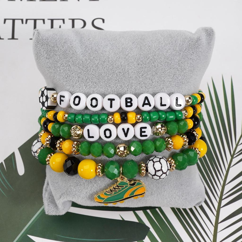 World Cup Beaded Football Bracelet Gift Set - Handmade and Stylish Accessories