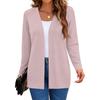 Women's Long Sleeve Knit Cardigan Mid-Length Open Front Casual Sweater