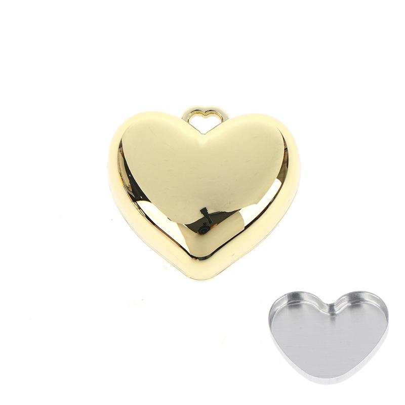 1Pcs Heart Shape Mini Empty Blush Powder Box Eye Shadow Container With Mirror And Aluminum Pan Key Chain Lipstick Case Packaging