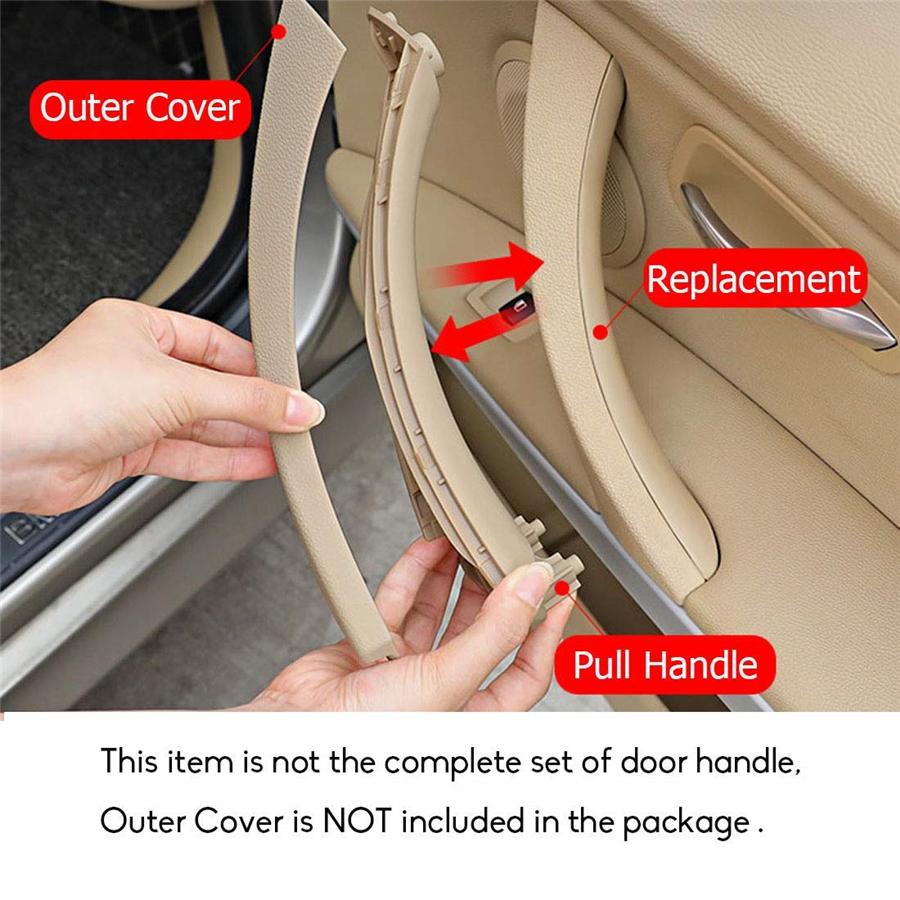 For BMW E90 3-Series Sedan Right Inner Door Panel Handle Pull Trim Cover / Black 5141 7230 850