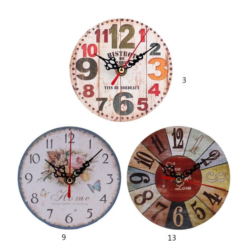 Unique Silent Wooden Round Wall Clock Home Decoration Wall Clocks,Arabic Numerals Hanging Clock for Laundry Room Decor