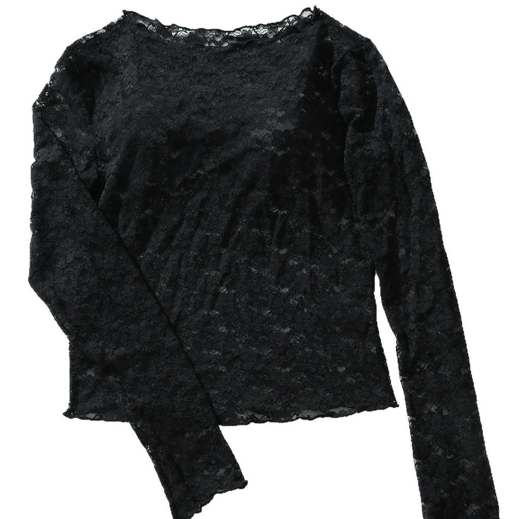 European Style Lace Base Layer Slim Fit Long Sleeve Crochet Hollow Out Women's Top