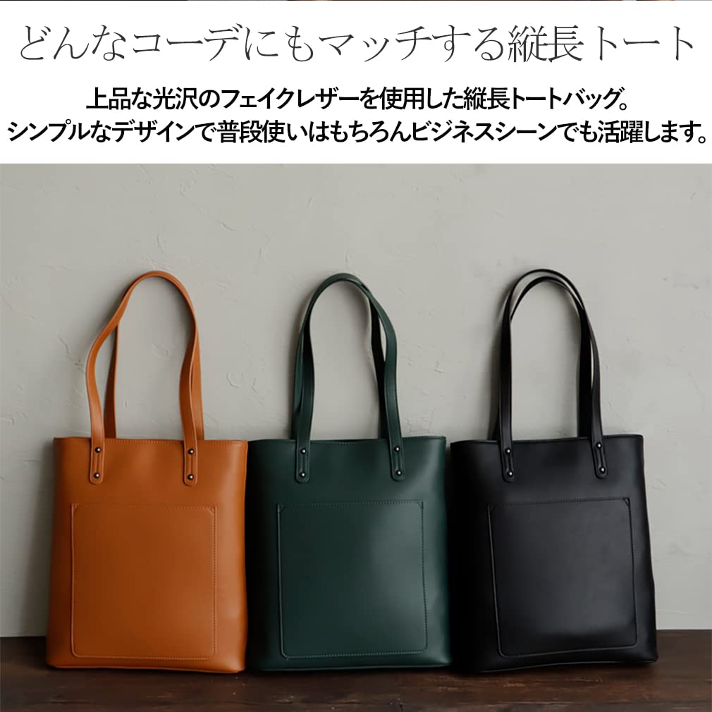 VITAFELICE Long Handle Business Tote Bag Women's (inb-10008p) (Dark Gray)