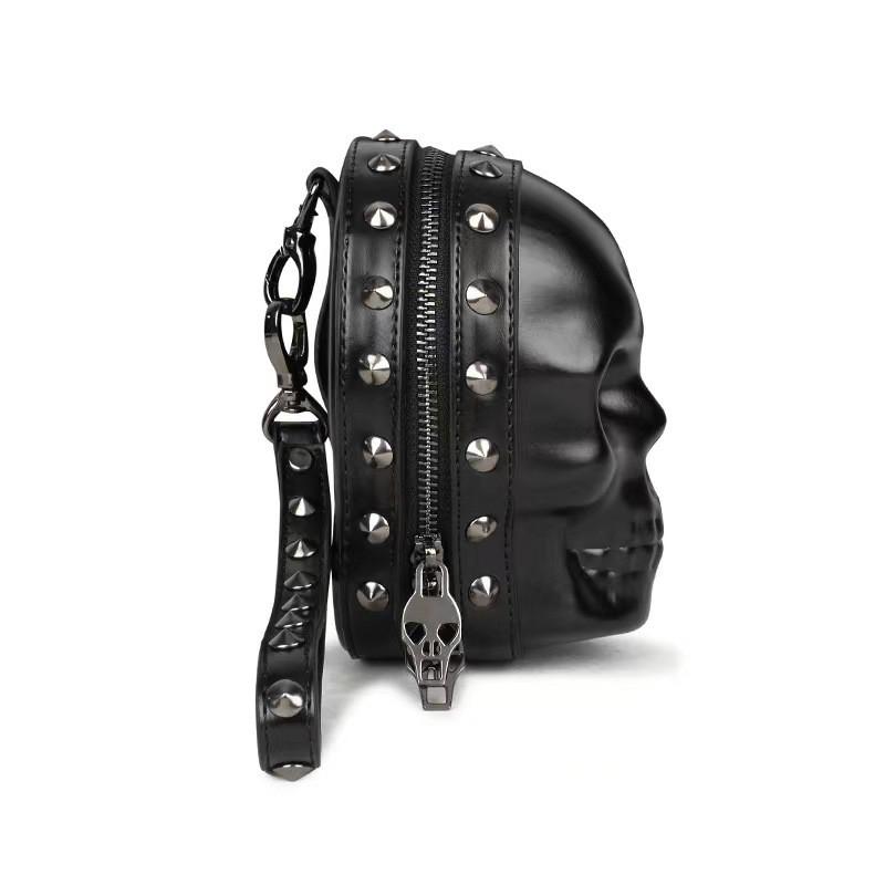 Cool Skull Crossbody Bag Men Women Rivet Decor Multi-Functional Handbag 2026 Fashion Style