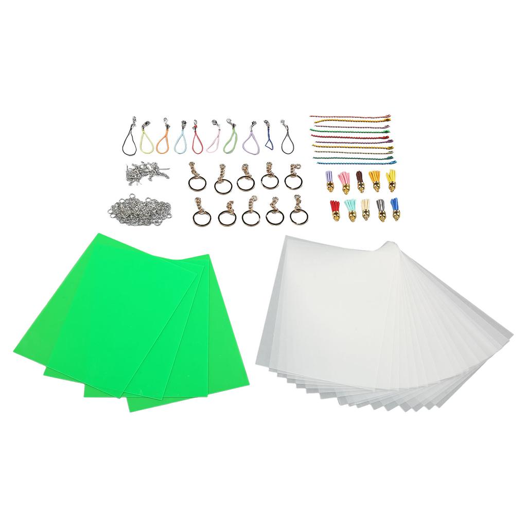 Heat Shrink Film Sheets Kit  Handcrafted Shrink Dink Plastic Sheets Keychain Earring Accessories 