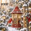 Hängende Vogel-Samenstation für den Außenbereich, Weihnachts-Schneemann-Futterspender, Harz-Dekorativer Wildwetterfester Futterspender-Schmuck für Garten, Hof, Terrasse, Balkon,