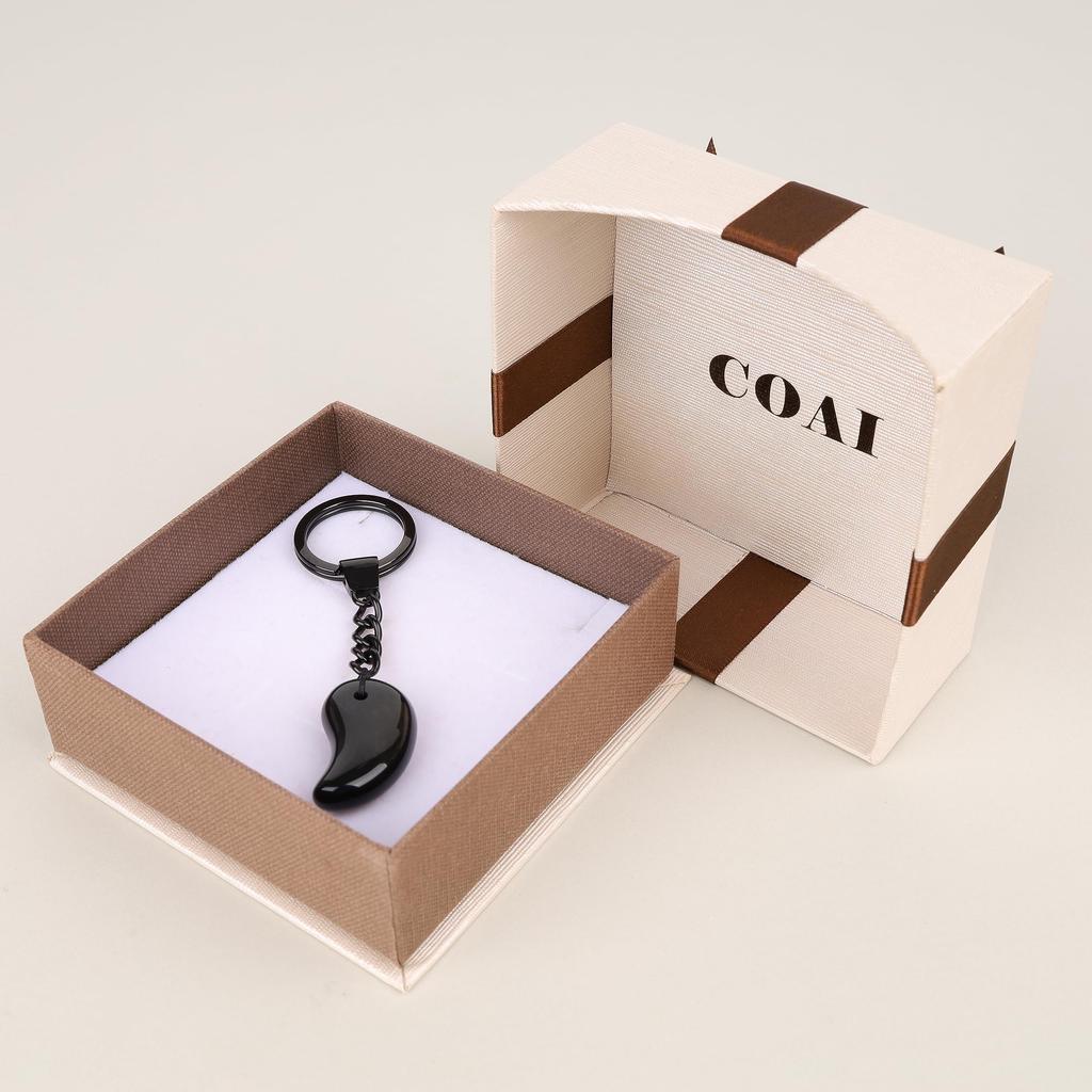 [Koai] Onyx Magatama, Japanese Sacred Treasure, Wish Fulfillment, Good Luck Charm, Power Stone, Keychain Chain