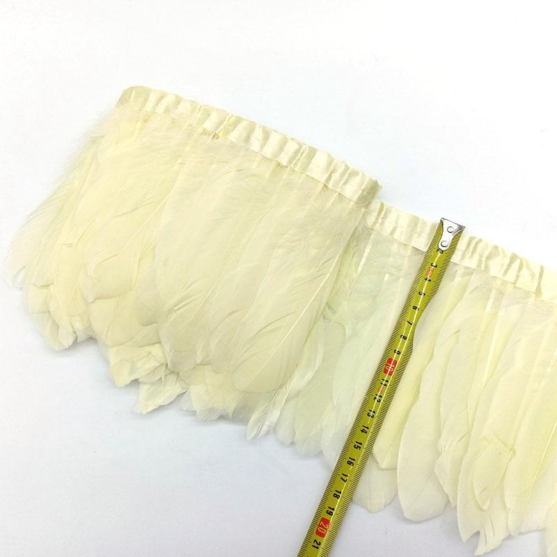 2meters Goose Feathers Fringe Trims Plumes DIY needlework accessories Sewing Ribbon For Wedding Dress Decoration Crafts 15-20cm
