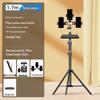 Dual Mobile Phone Live Streaming Tripod with Multi-Angle Stand and Fill Light for Outdoor Broadcasting