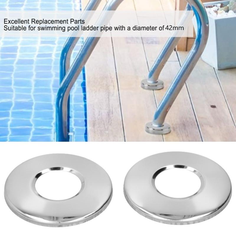 2 Pezzi Piastra di Copertura Scutcheon per Scala da Piscina Per Tubo Scala da 4,2 cm Parti di Ricambio per Corrimano Piscina