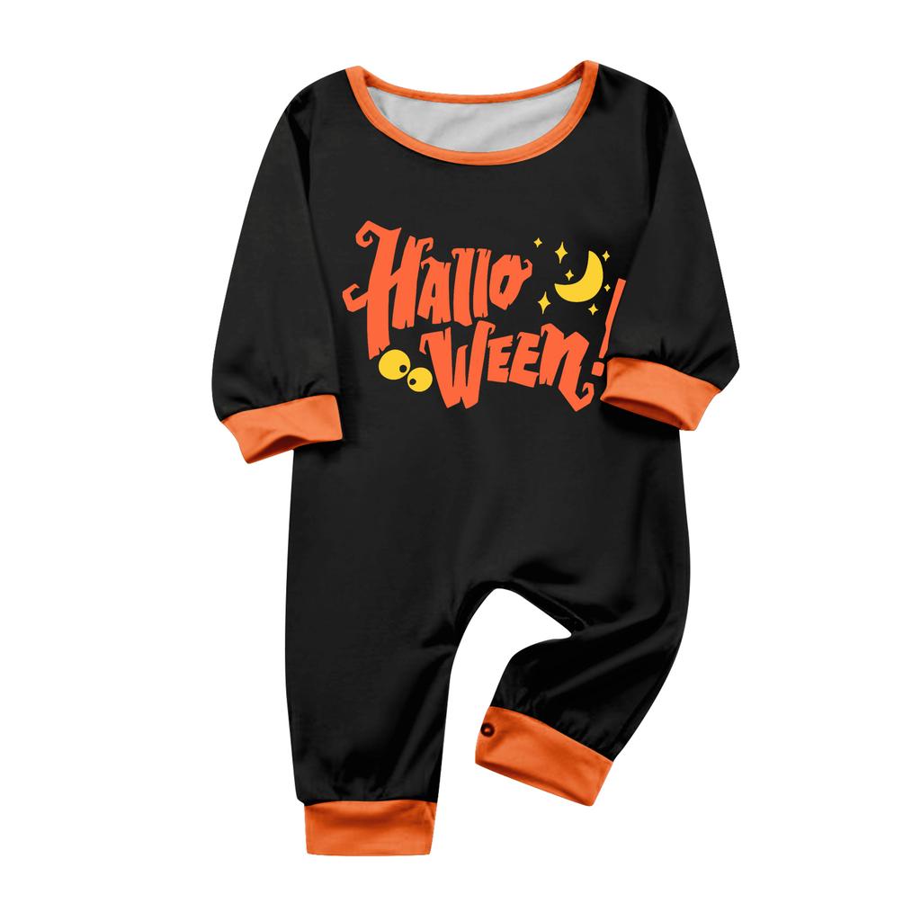 Family Matching Halloween Printed Pajama Set Short Sleeve Top and Pants