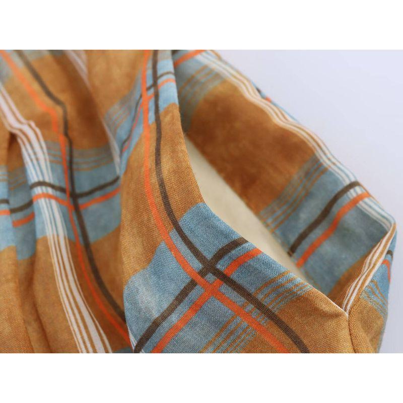 Kaslead New Women clothes Western Style Fashion Simple and Versatile Plaid Bloomers 8369034 615