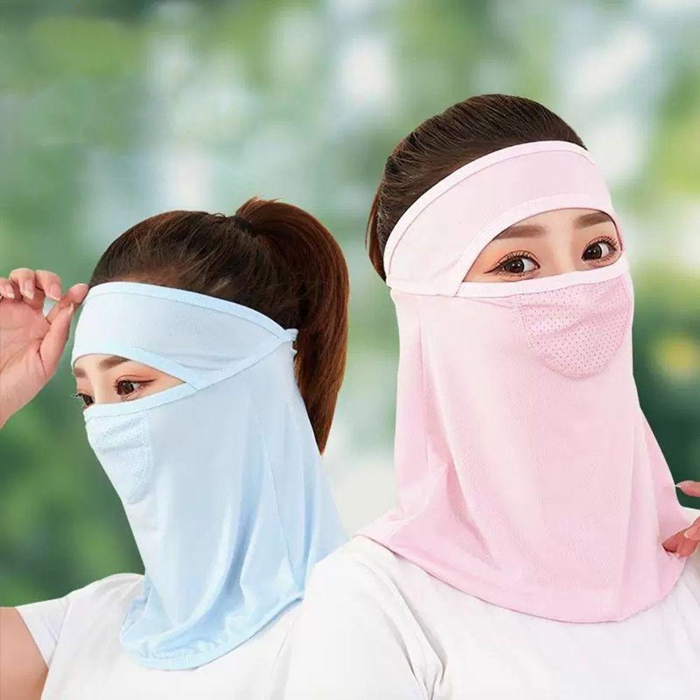 New Ice Silk Cycling Face Mask Thin Breathable Ice Silk Face Mask Uv Sun Protection Face Cover Men Women