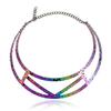 Geometric Metal Choker Necklace With Electroplated Surface Fashion Accessories