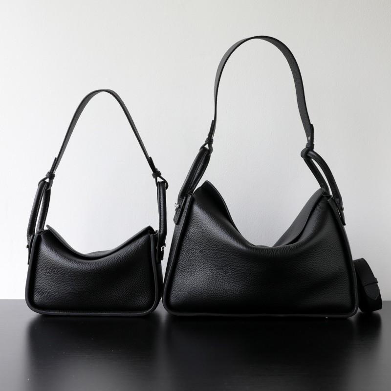 Genuine Leather Pillow Shape Tote Bag Women Soft Full-Grain Cowhide Large Capacity Crossbody Shoulder With Magnet