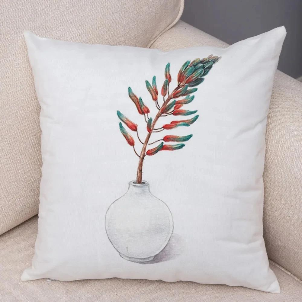 Watercolor Succulents Decorative Pillowcase Car Ornaments Office Living Room Sofa Home Pillowcase