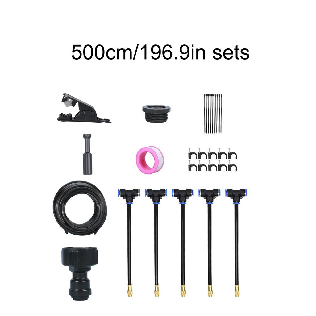5m Misting Cooling System Bendable Nozzles Atomizer Mesh Filter Sprayers Outdoor Garden Plant Fogging Watering Irrigation Kit