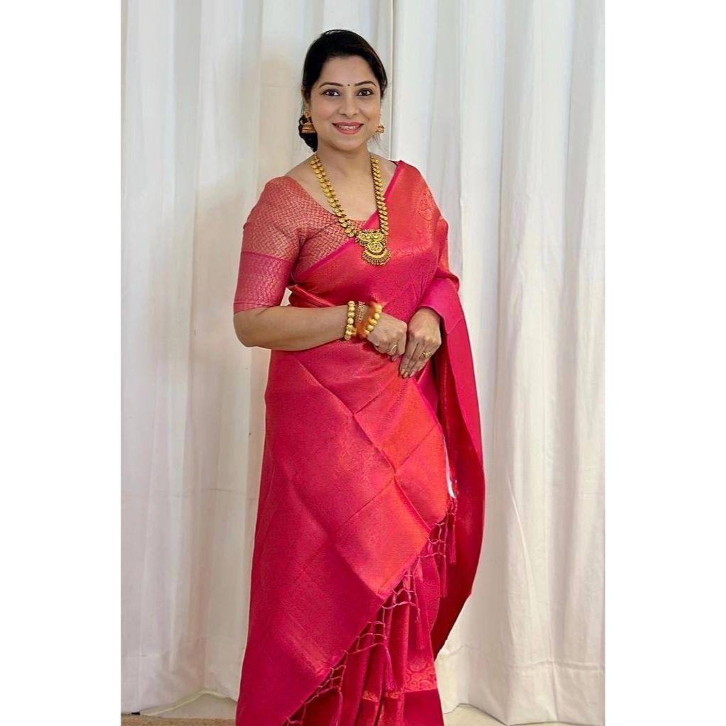 BESTSELLER COLLECTION | Soft Lichi Silk Saree with Rich Jacquard Elegance