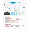 SucceBuy Beach Tent Sun Shelter Easy Pop Up Beach Canopy with Sandbags Stability Poles Sand Shovels Portable Shade for Camping