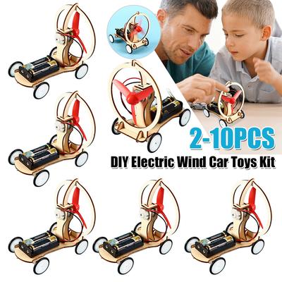 Kids DIY Electric Wind Car Model Students Physical Experiments Technology Toys DIY Electric Wind Car Toys
