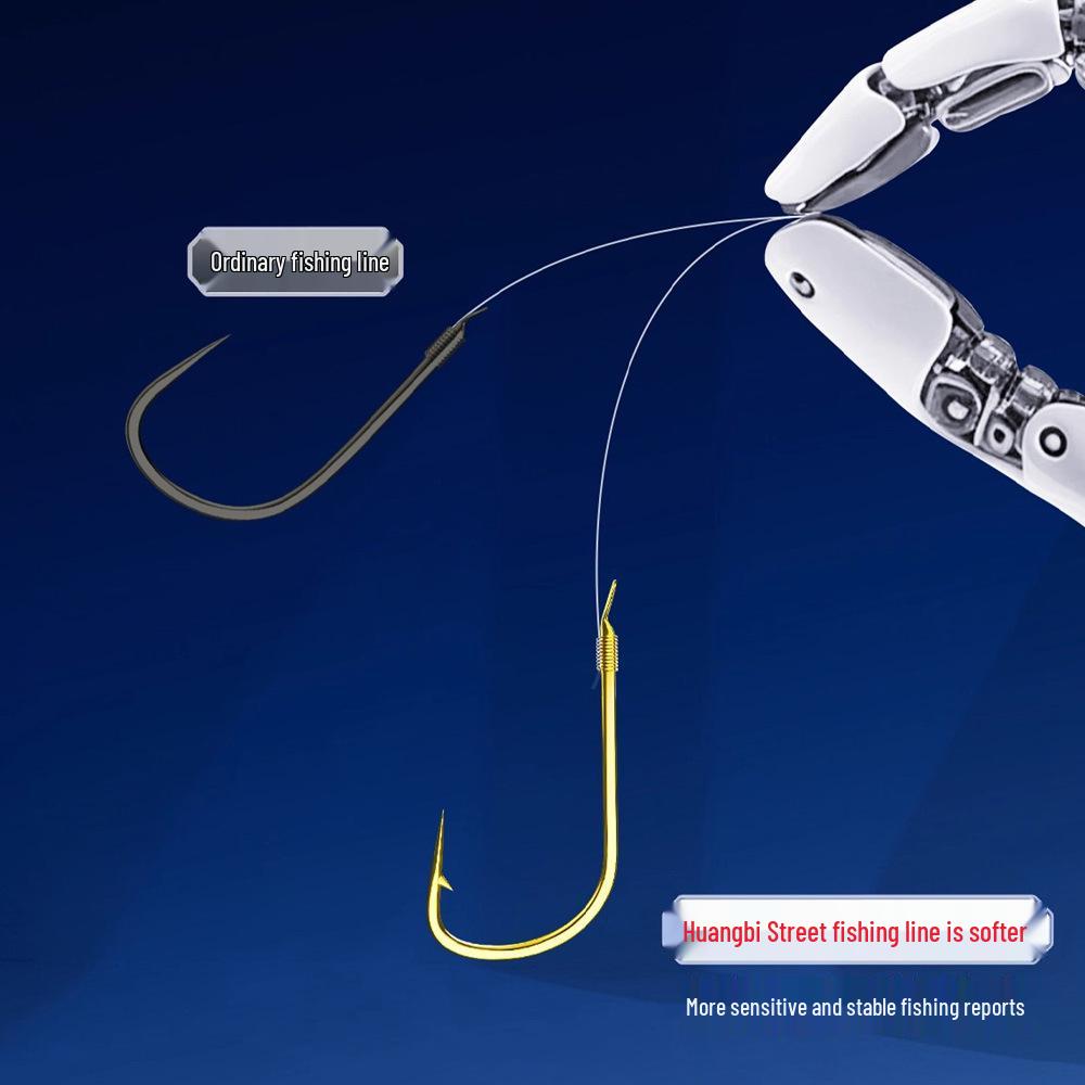 40 Stück Winter-Angelhaken: 0,4/0,6 Dünne Vorfachleine mit geknoteten Doppelhaken, Gold-Sleeve, Haken mit/ohne Widerhaken zum Karauschenfischen