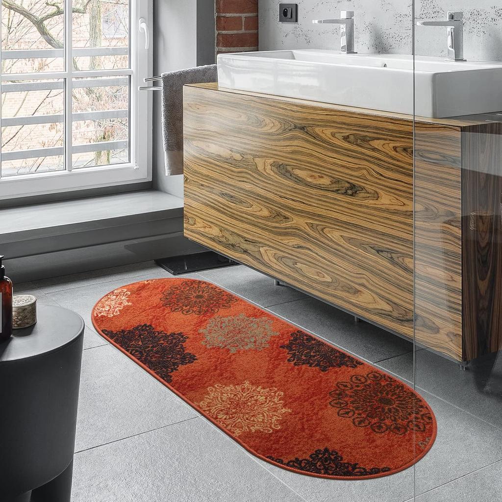 WTEMPO Elliptical Floor Mat Kitchen Carpet Entrance Door Bedroom Bedside Carpet