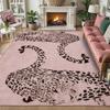 1PC Leopard Print Heart-shaped Area Carpet Floor Mat Suitable for Bedroom Living Room Balcony Terrace Room Home Decoration