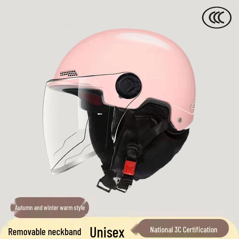 3C Certified All-Season Motorcycle Half Helmet for Men and Women - Warm and Safe for Autumn and Winter
